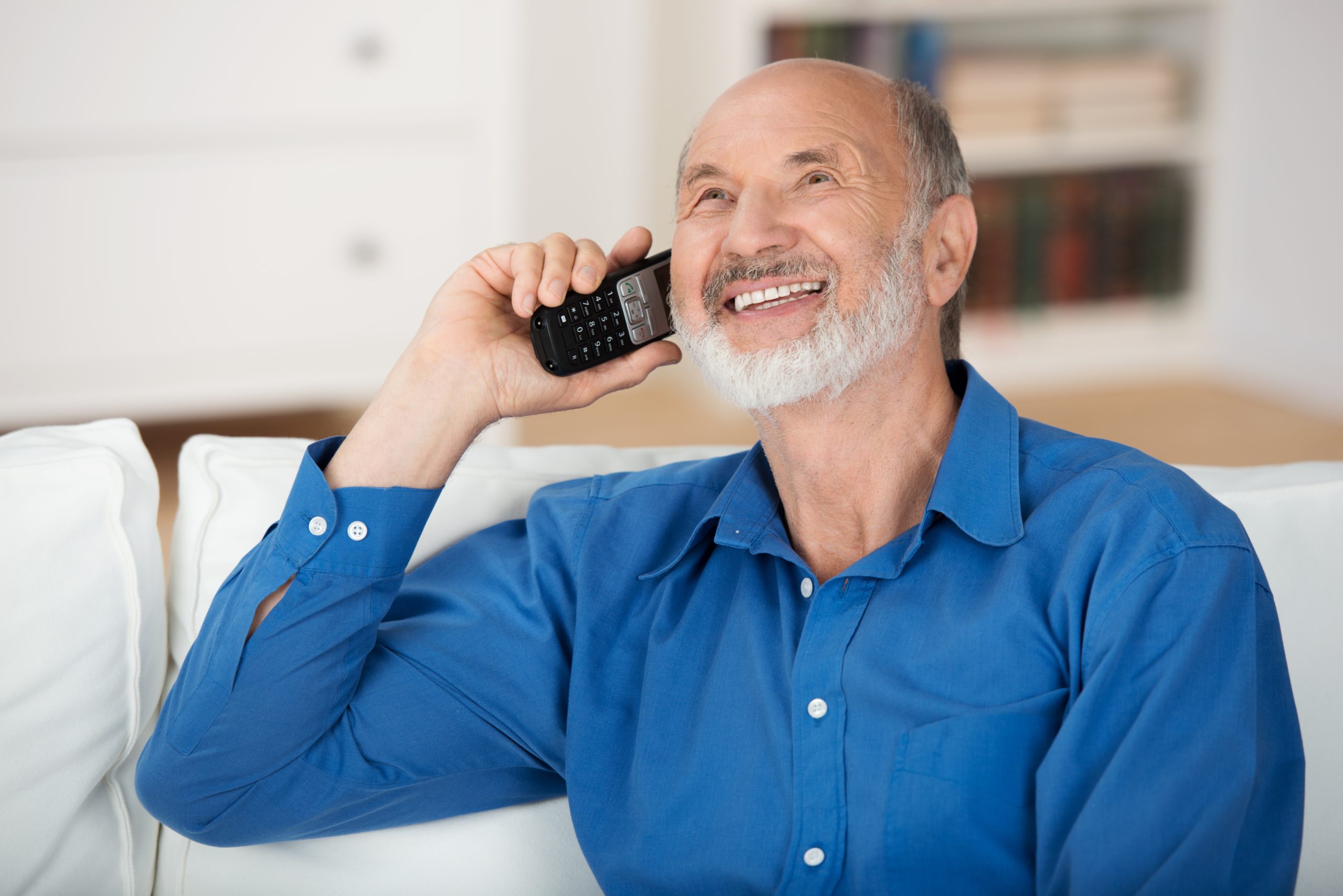 Older man on the phone
